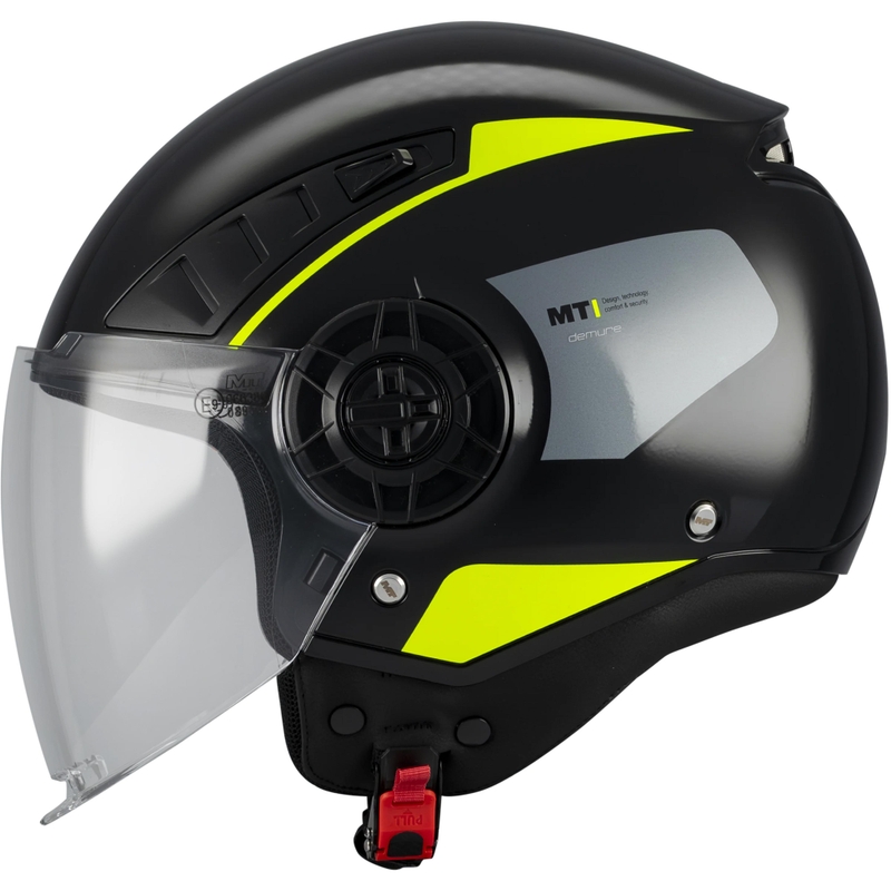 Otevřená helma na motorku MT Aeris Demure B5 černo-fluo žlutá