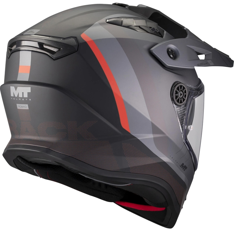 Enduro helma na motorku MT Track SV Nomad B25 matná černo-šedo-červená