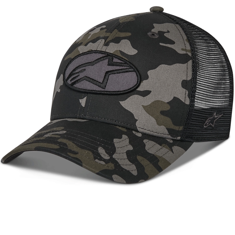 Kšiltovka Alpinestars Oblique Camo Trucker černo-camo-černá