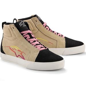 Boty na motorku Alpinestars Ride-63 Canvas krémovo-černo-bílé