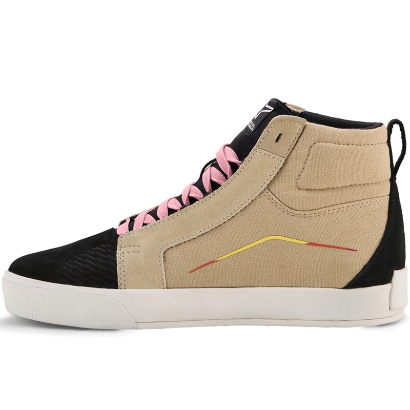 Boty na motorku Alpinestars Ride-63 Canvas krémovo-černo-bílé