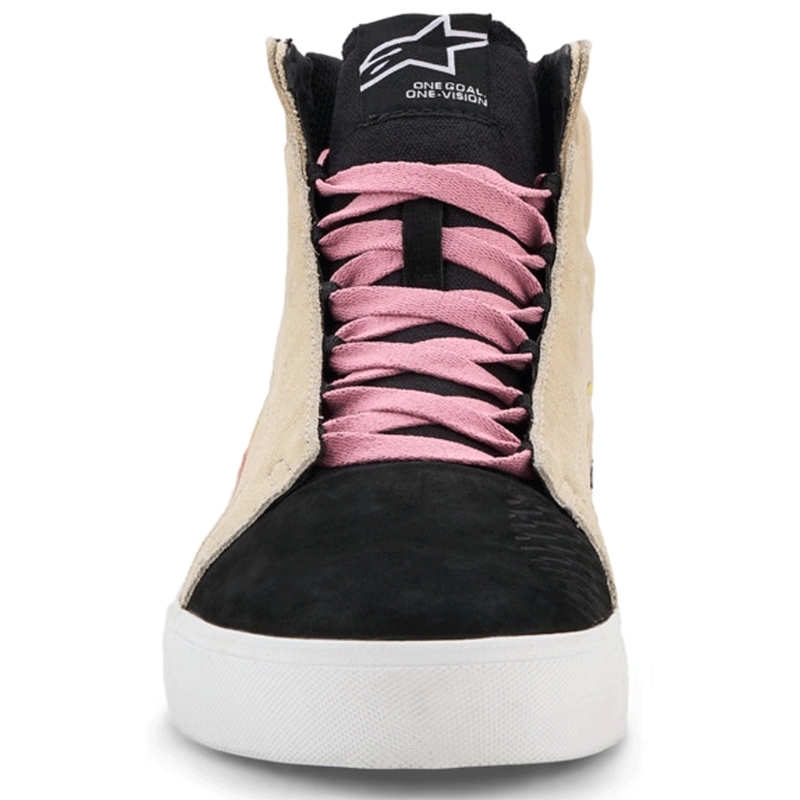 Boty na motorku Alpinestars Ride-63 Canvas krémovo-černo-bílé