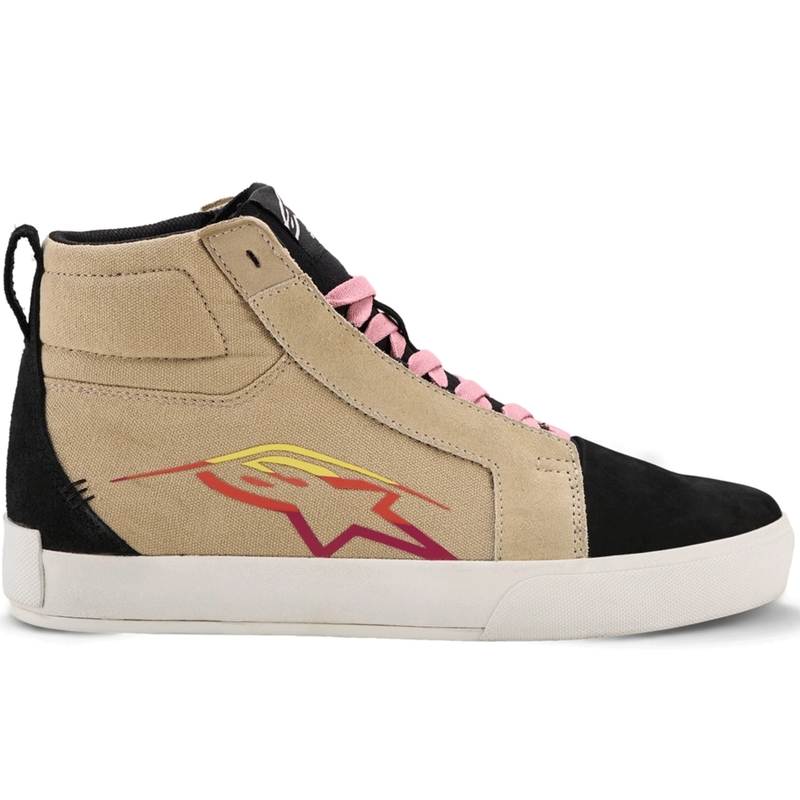 Boty na motorku Alpinestars Ride-63 Canvas krémovo-černo-bílé