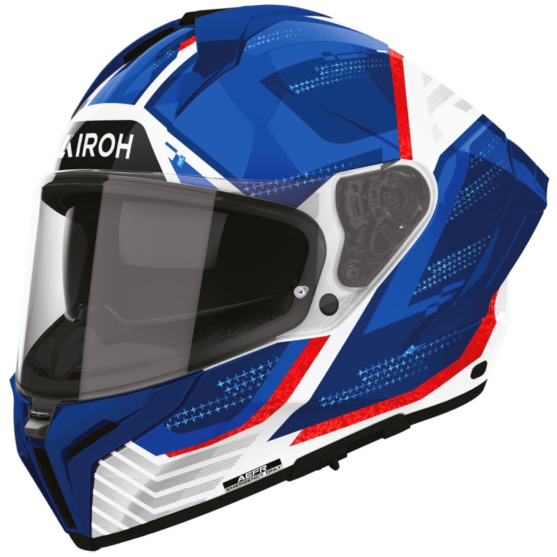 Integrální helma na motorku Airoh Matryx Starburst modro-červená