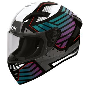 Integrální helma na motorku Airoh Connor Flex bílo-šedo-modro-fialová