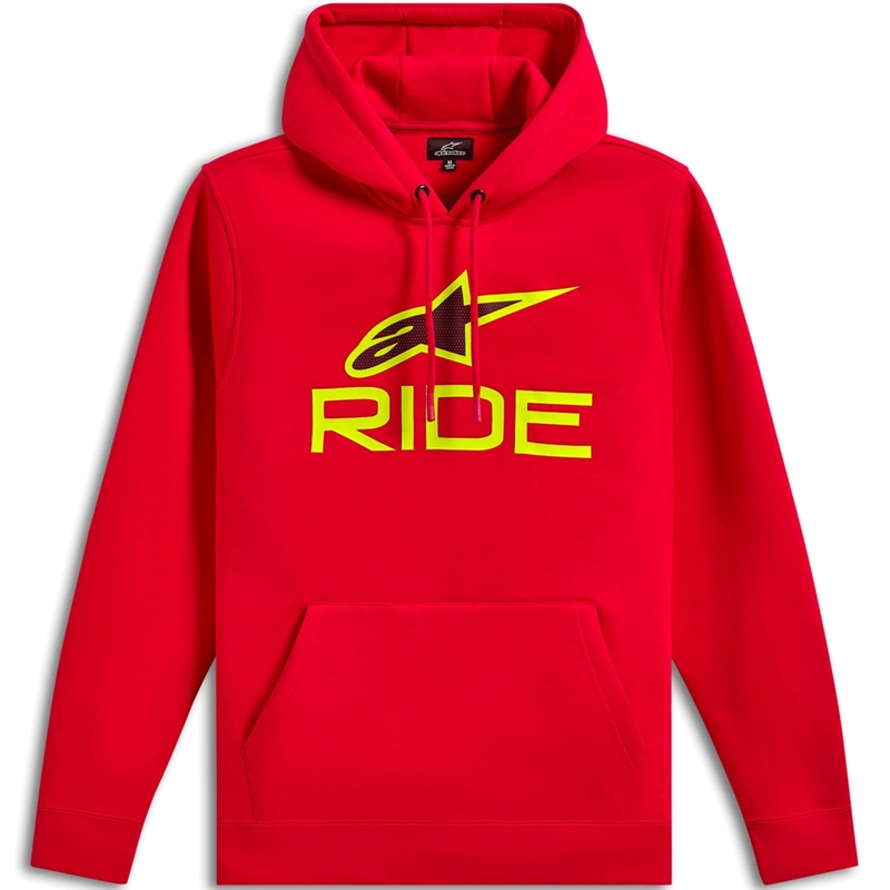 Mikina Alpinestars Ride Hoodie 3 červeno-fluo žluto-černá