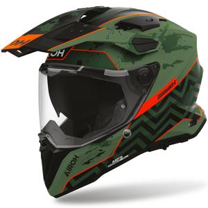 Enduro helma na motorku Airoh Commander 2 Plug matná černo-zeleno-červená