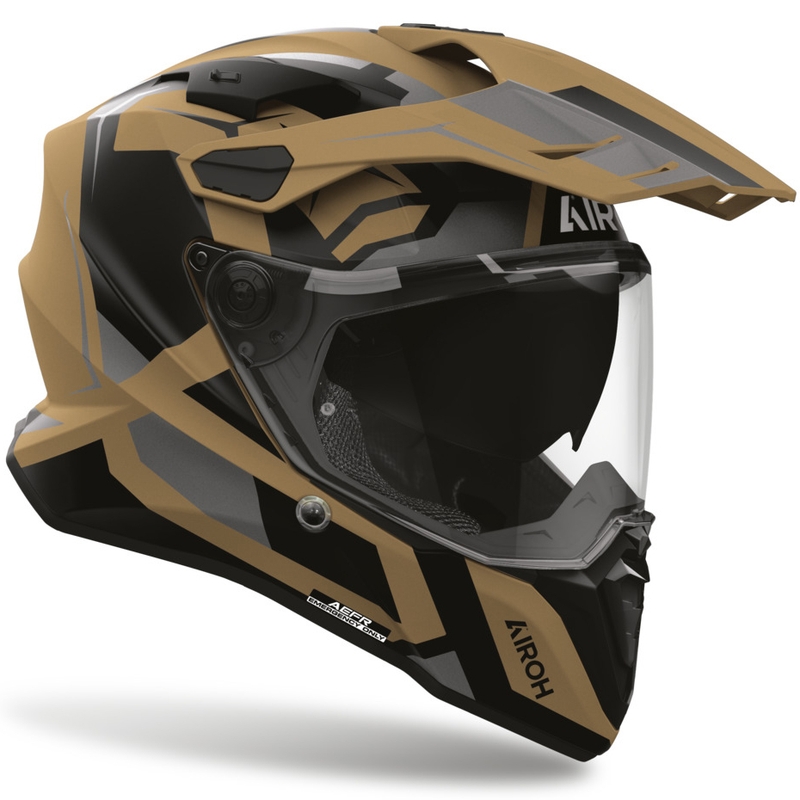 Enduro helma na motorku Airoh Commander 2 Polar matná písková