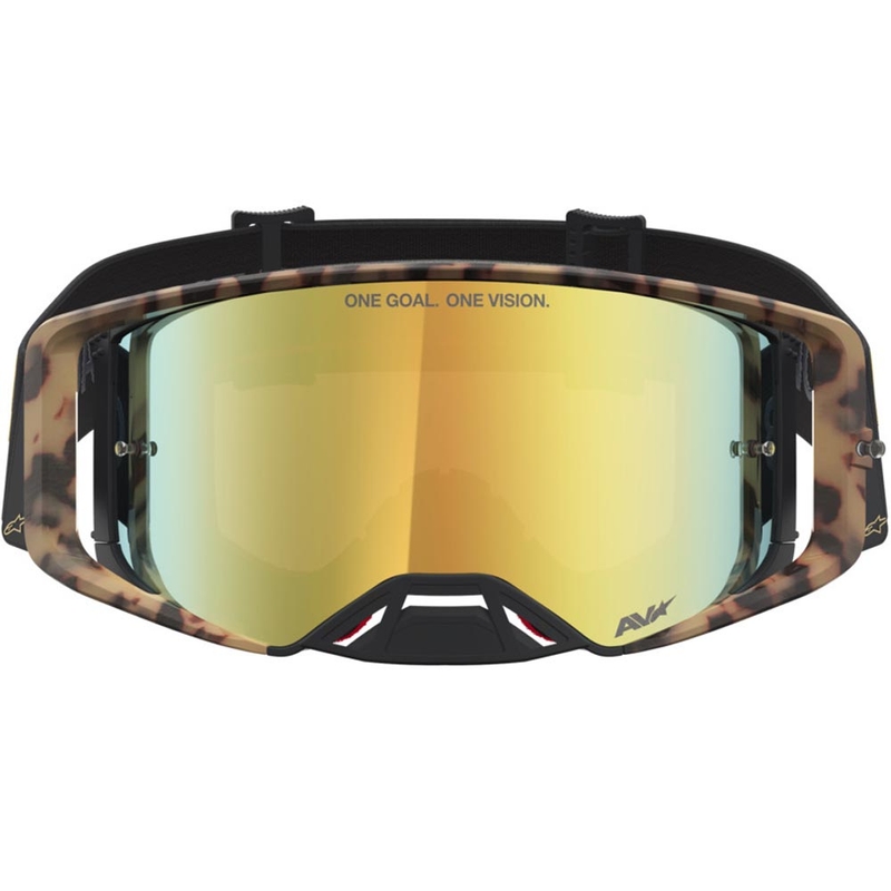 Motokrosové brýle Alpinestars Supertech limitovaná edice Zona černo-hnědé se zrcadlově zlatým plexi