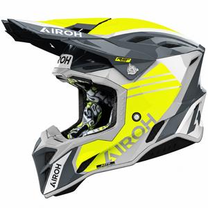 Motokrosová helma na motorku Airoh Aviator Factory Atlan šedo-žlutá