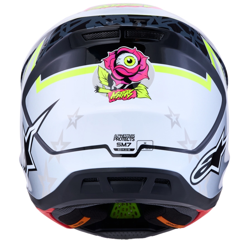 Motokrosová helma na motorku Alpinestars Supertech S-M7 Blaster šedo-fluo žlutá