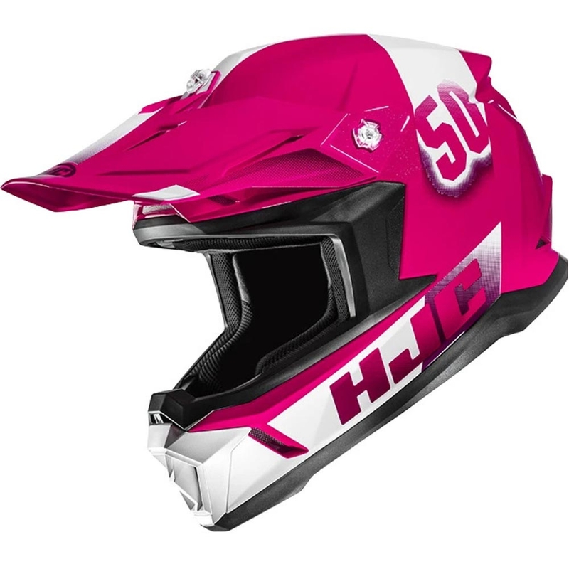 Dětská motokrosová helma HJC Y50 růžovo-bílá
