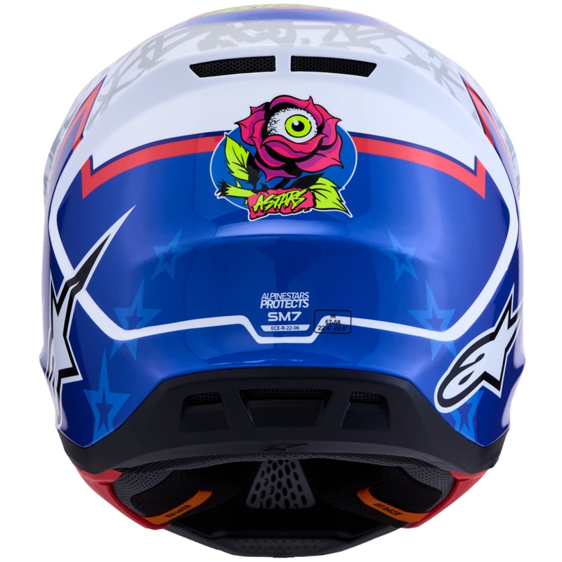 Motokrosová helma na motorku Alpinestars Supertech S-M7 Blaster bílo-modrá
