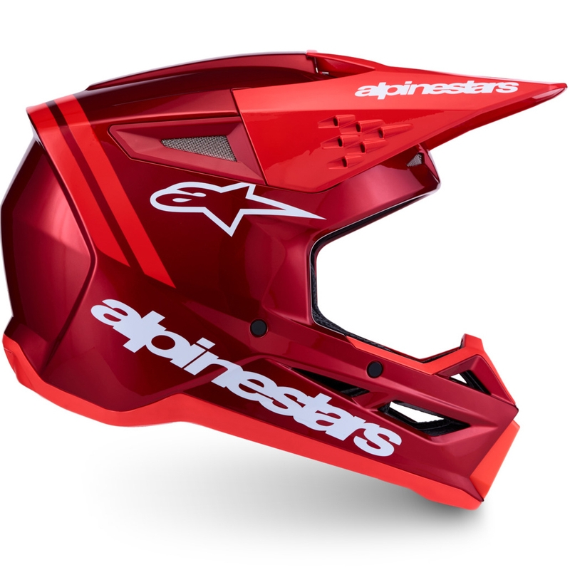 Motokrosová helma na motorku Alpinestars S-M3 Radium fluo červeno-bílá