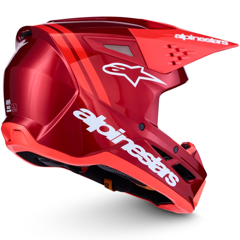Motokrosová helma na motorku Alpinestars S-M3 Radium fluo červeno-bílá