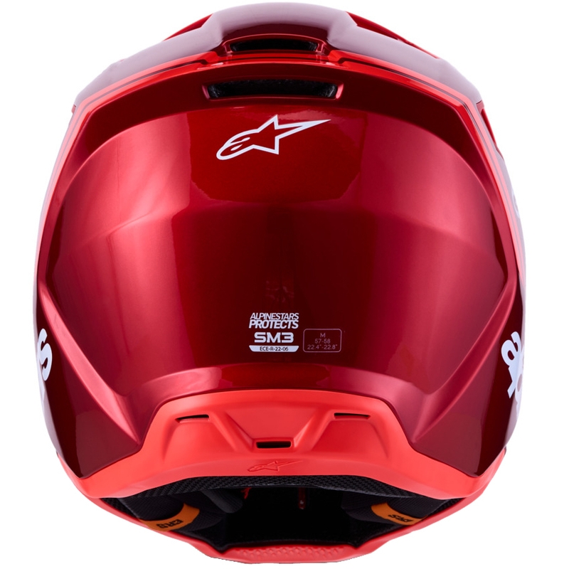 Motokrosová helma na motorku Alpinestars S-M3 Radium fluo červeno-bílá