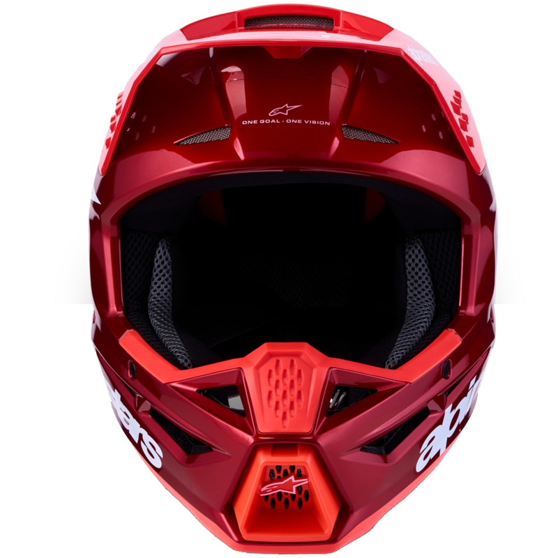 Motokrosová helma na motorku Alpinestars S-M3 Radium fluo červeno-bílá