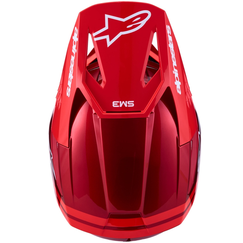 Motokrosová helma na motorku Alpinestars S-M3 Radium fluo červeno-bílá