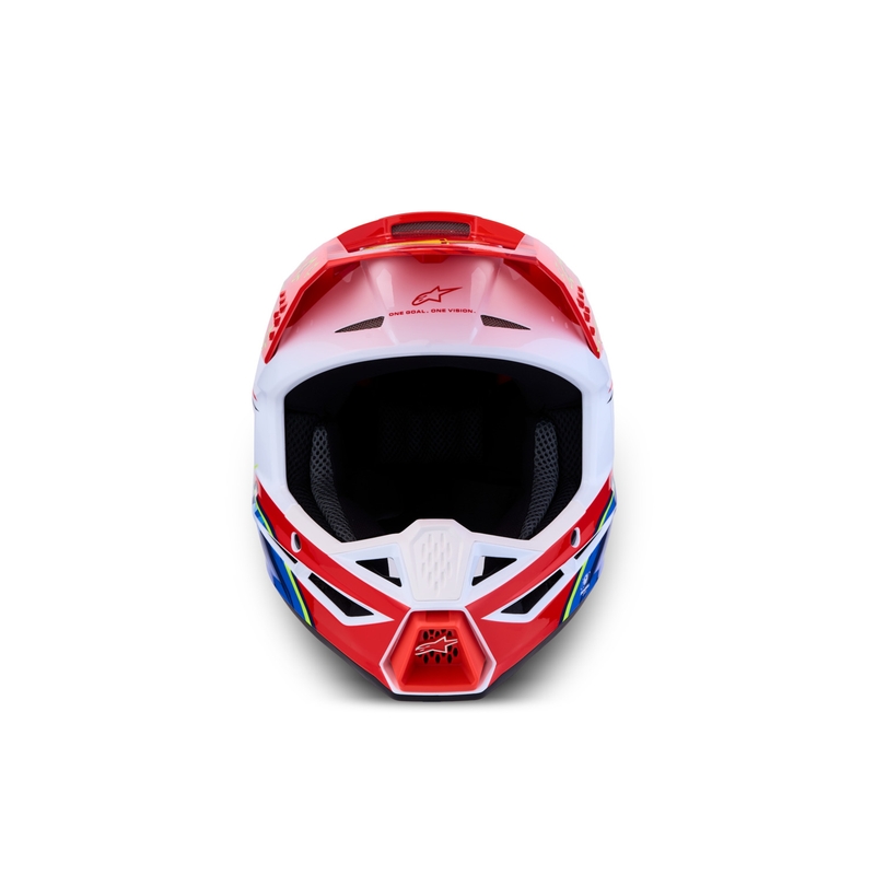 Motokrosová helma na motorku Alpinestars S-M3 Falcon fluo červeno-bílá