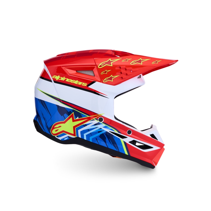 Motokrosová helma na motorku Alpinestars S-M3 Falcon fluo červeno-bílá