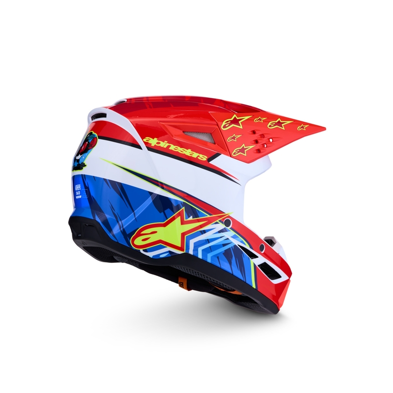Motokrosová helma na motorku Alpinestars S-M3 Falcon fluo červeno-bílá