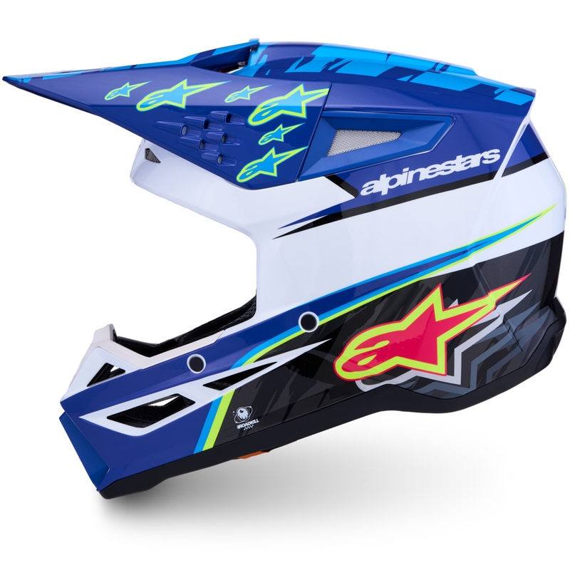 Motokrosová helma na motorku Alpinestars S-M3 Falcon modro-bílo-černá