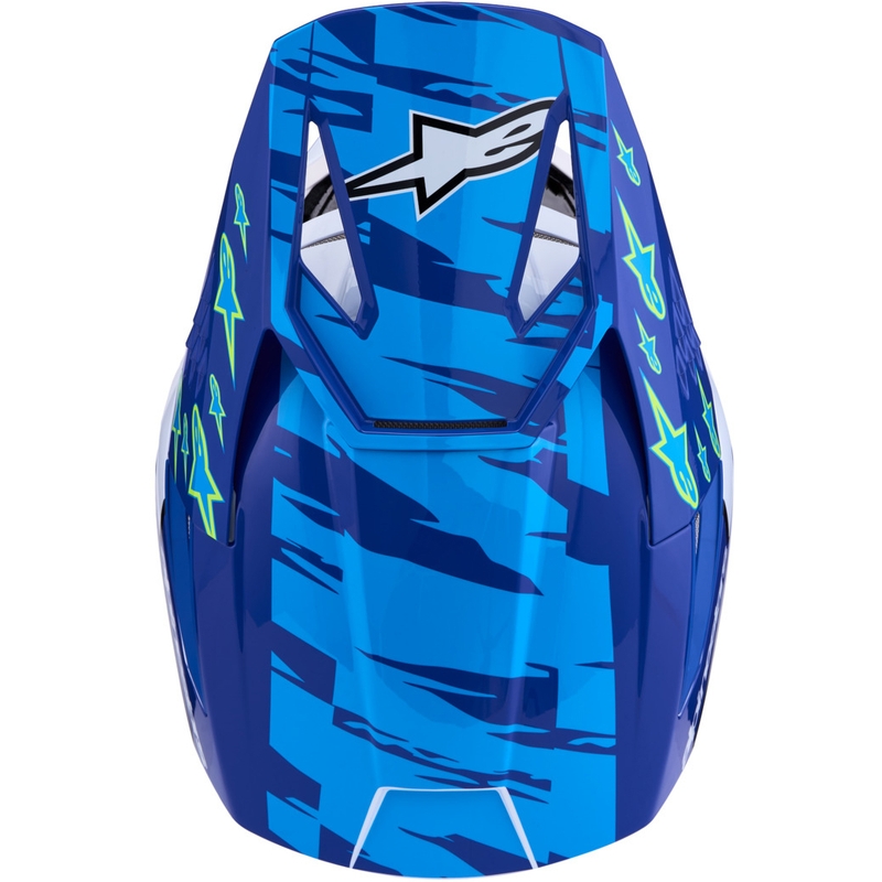 Motokrosová helma na motorku Alpinestars S-M3 Falcon modro-bílo-černá