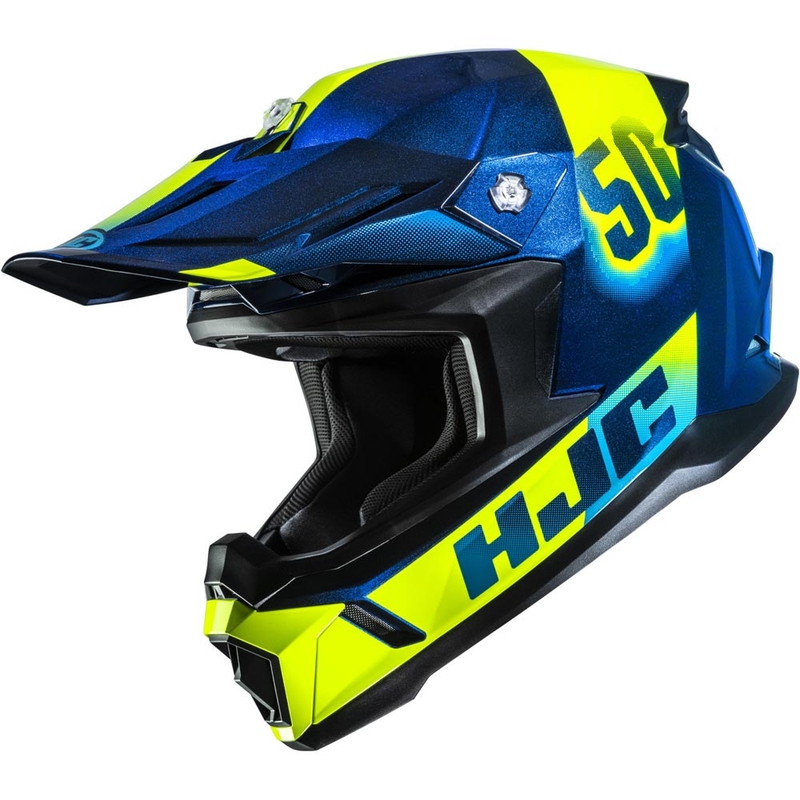 Motokrosová helma HJC C50 Dash MC2 modro-fluo žlutá