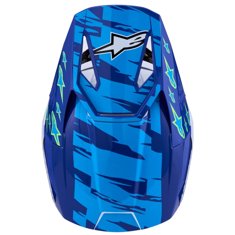 Dětská motokrosová helma na motorku Alpinestars S-M3 Falcon modro-bílo-černá