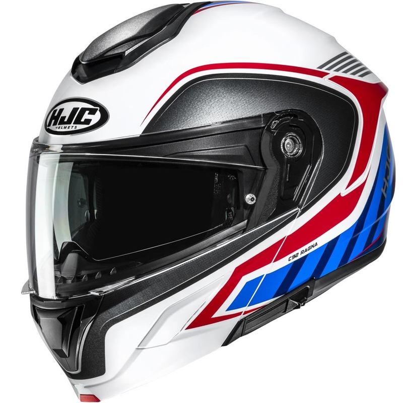 Výklopná helma na motorku HJC C92 Ragna MC21 bílo-červeno-modrá