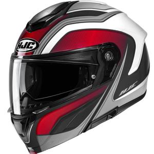 Výklopná helma na motorku HJC C92 Sirius MC1 černo-bílo-stříbrno-červená