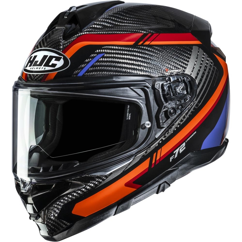 Integrální helma na motorku HJC F72 Carbon Kairo MC8 černo-oranžovo-červeno-fialová