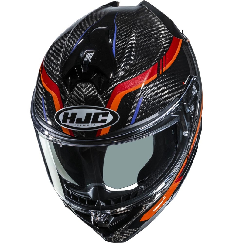 Integrální helma na motorku HJC F72 Carbon Kairo MC8 černo-oranžovo-červeno-fialová