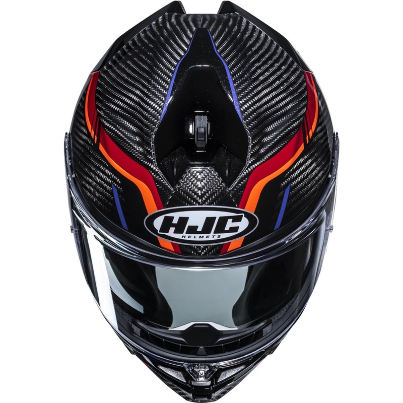 Integrální helma na motorku HJC F72 Carbon Kairo MC8 černo-oranžovo-červeno-fialová