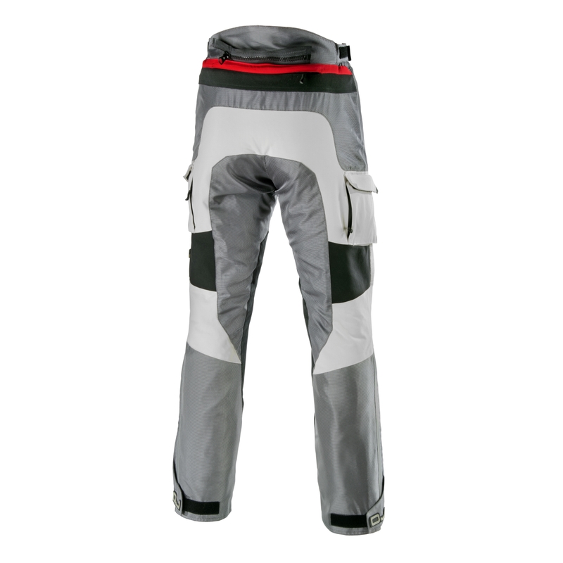 Kalhoty na motorku OJ Desert stříbrná-červená