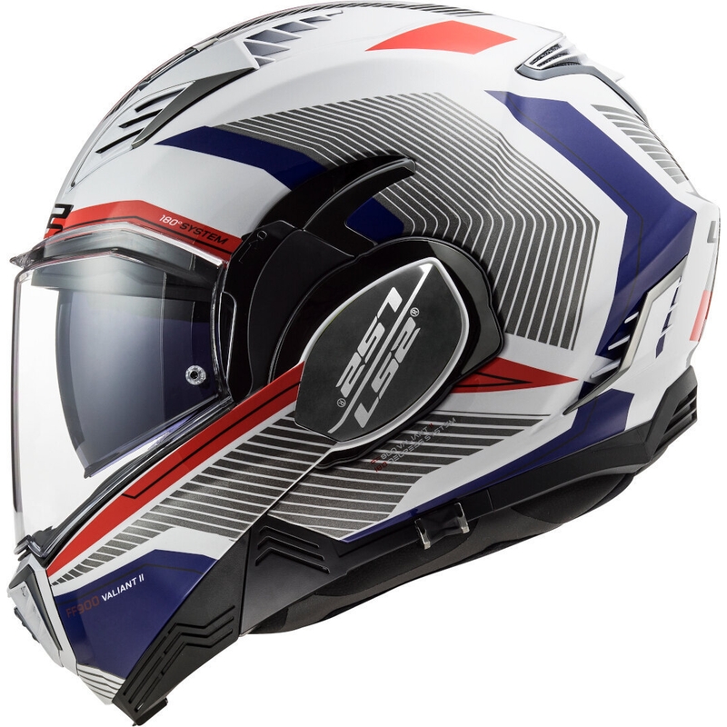 Překlápěcí přilba na motorku LS2 FF900 Valiant II Revo bílo-modro-červená