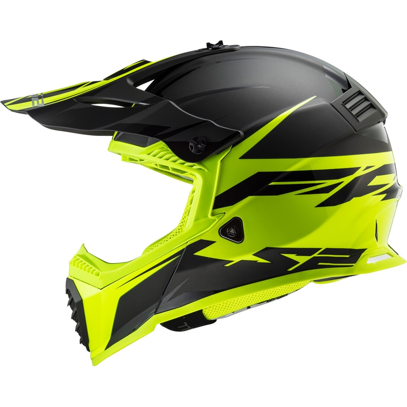 Motokrosová přilba LS2 MX437 Fast Evo Roar černo-fluo žlutá