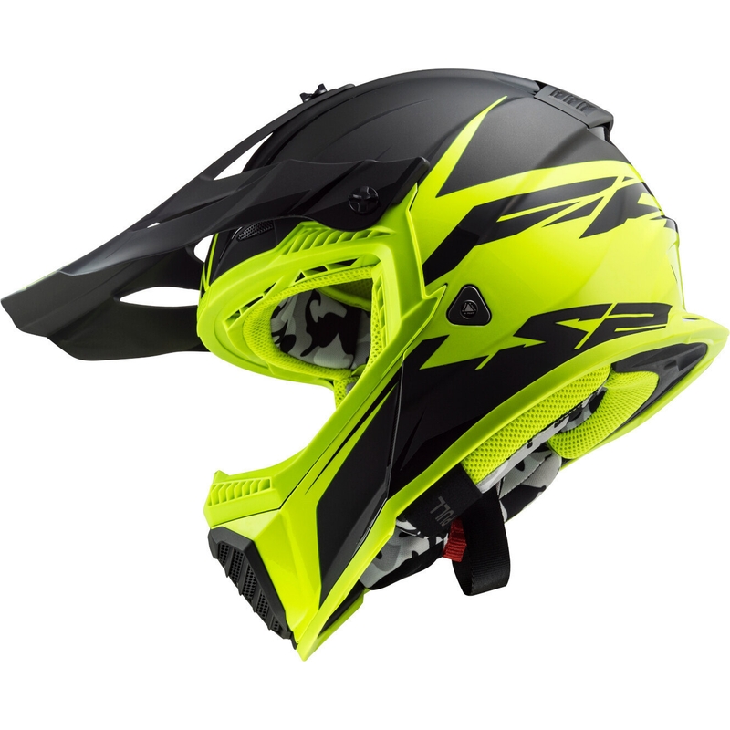 Motokrosová přilba LS2 MX437 Fast Evo Roar černo-fluo žlutá