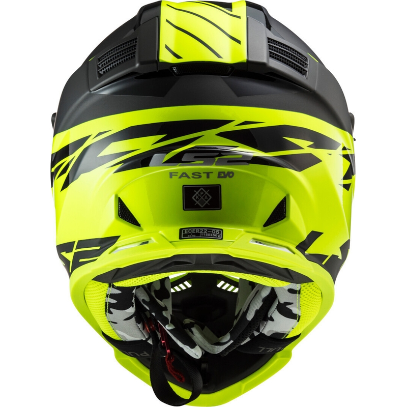 Motokrosová přilba LS2 MX437 Fast Evo Roar černo-fluo žlutá
