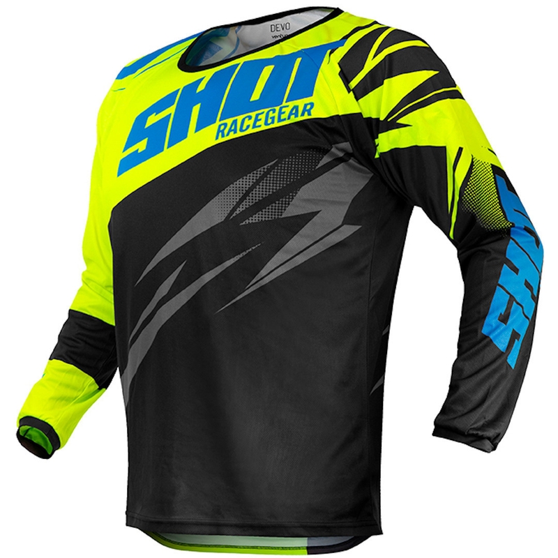 Dětský motokrosový dres Shot Devo Ventury černo-modro-fluo žlutý výprodej