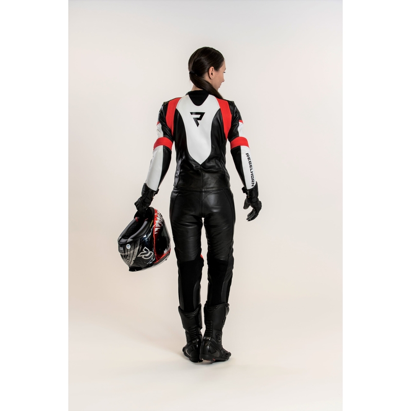 Dámské kalhoty na motorku Rebelhorn Rebel černo-bílo-fluo červené výprodej