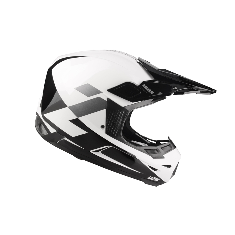Motokrosová přilba Lazer X9 Iron bílo-černo-stříbrná