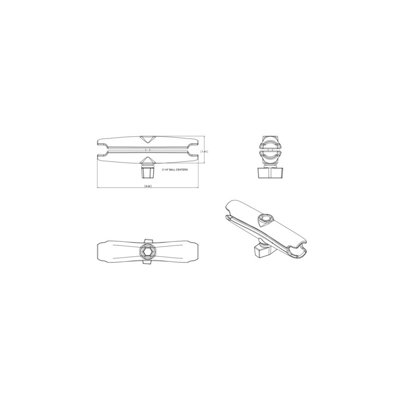Rameno RAM Mounts pro 1" kulové čepy - 152 mm