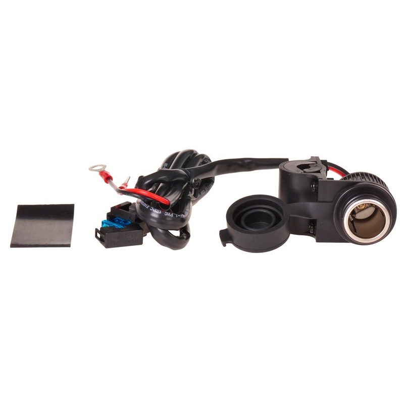 Zásuvka Oxford Standard 12V s objímkou pro uchycení k řídítkům o průměru 22 a 25 mm