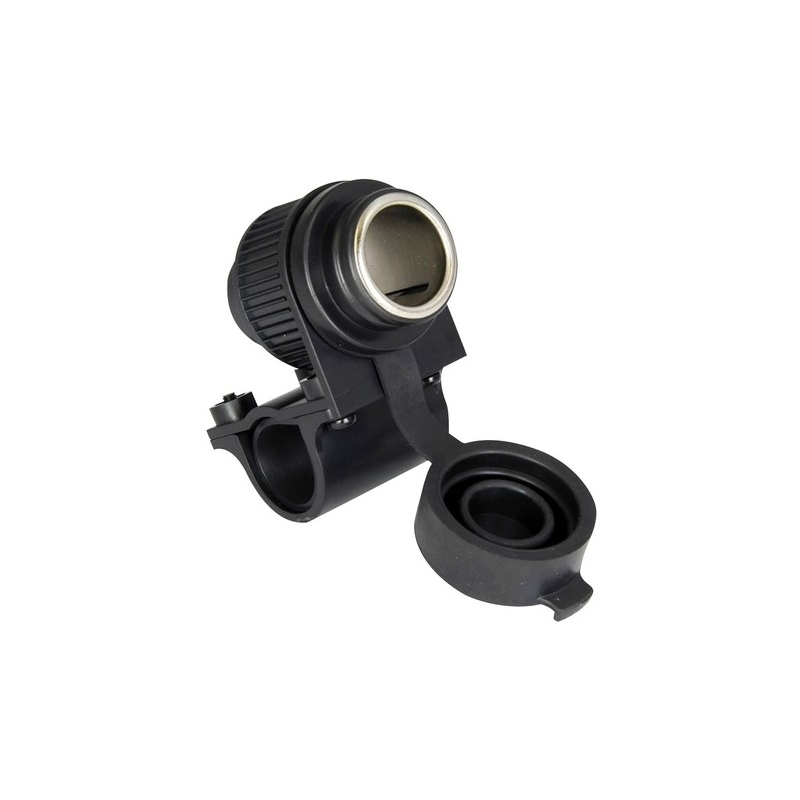 Zásuvka Oxford Standard 12V s objímkou pro uchycení k řídítkům o průměru 22 a 25 mm