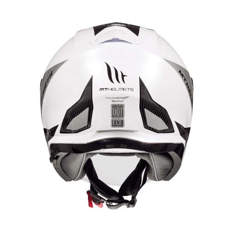 Otevřená přilba na motorku MT Thunder 3 SV Wing černo-bílo-stříbrná