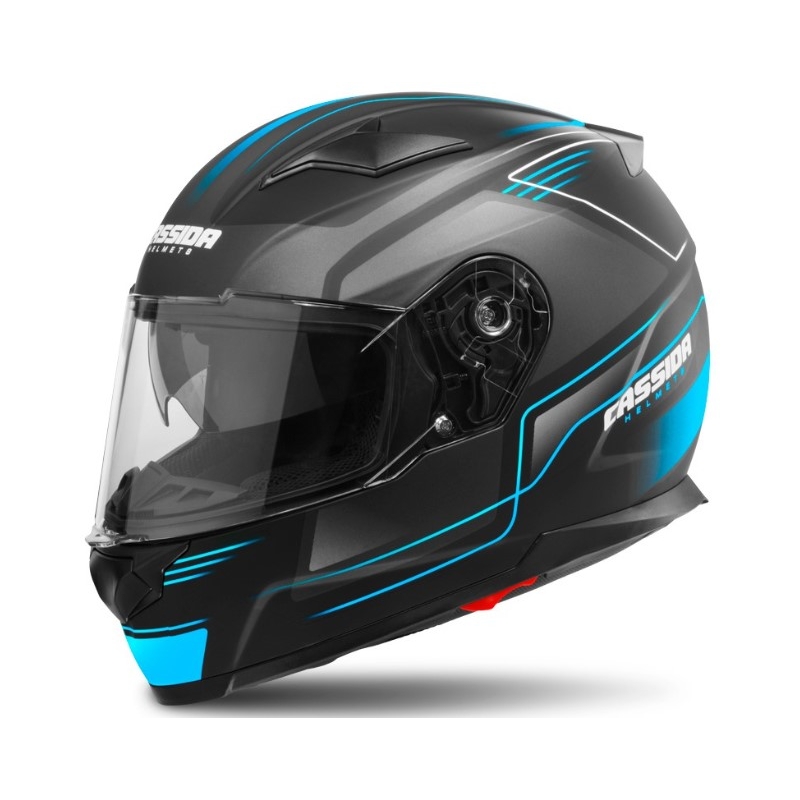 Přilba na motorku Cassida Apex Fusion černo-modrá