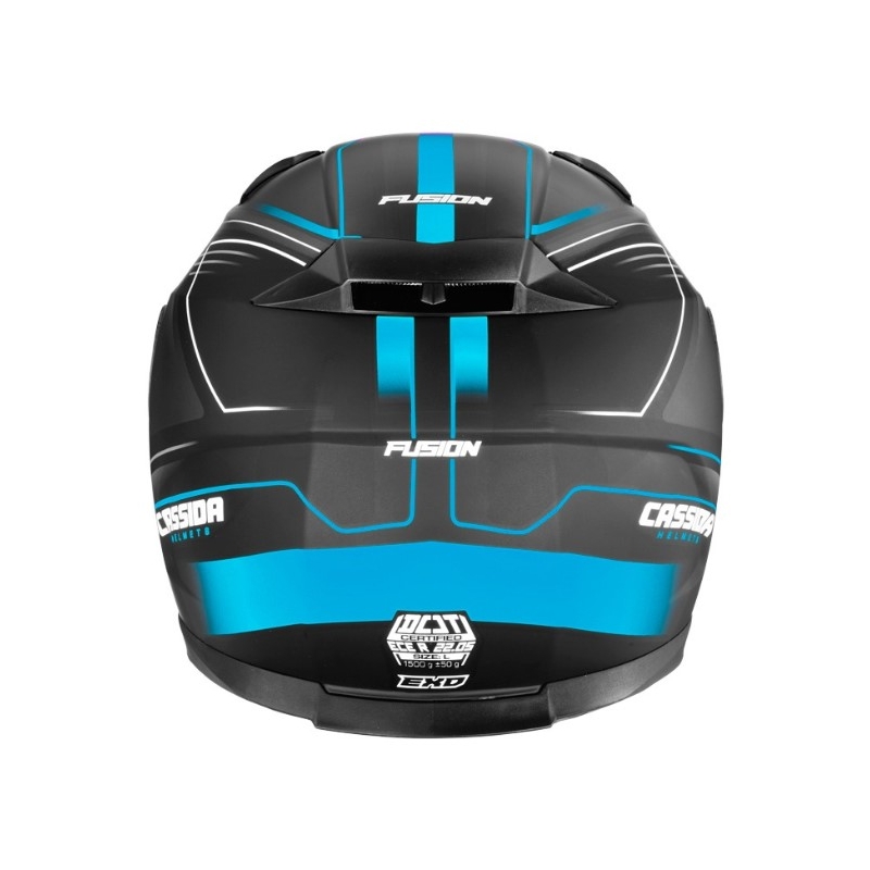 Přilba na motorku Cassida Apex Fusion černo-modrá