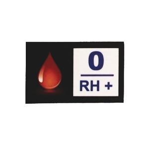 Nálepka s krevní skupinou 0 RH+