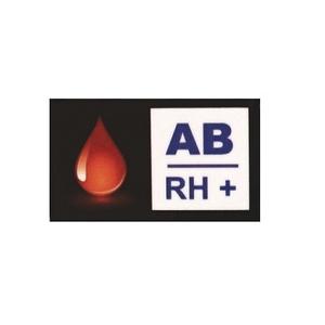 Nálepka s krevní skupinou AB RH+